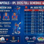 Delhi Capitals – IPL 2026 Full Schedule & Preview