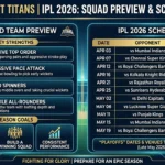 Gujarat Titans – IPL 2026 Schedule & Detailed Team Preview
