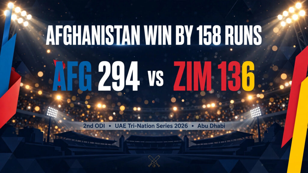 Afghanistan vs Zimbabwe, 2nd ODI 2026: Afghanistan Thrash Zimbabwe by 158 Runs