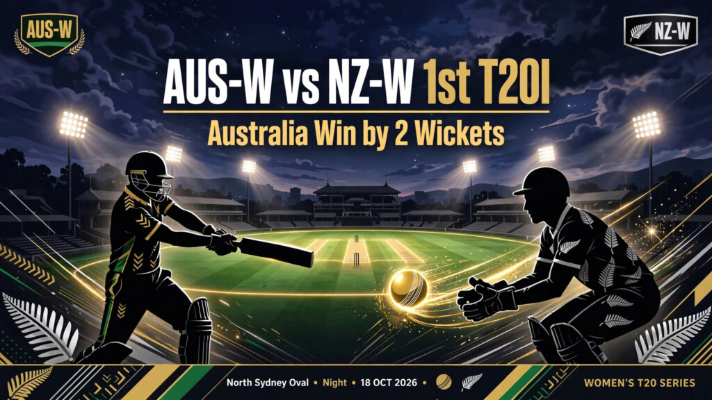 Australia Women vs New Zealand Women, 1st T20I 2026: Perry Fires Australia to Two-Wicket Thriller Win
