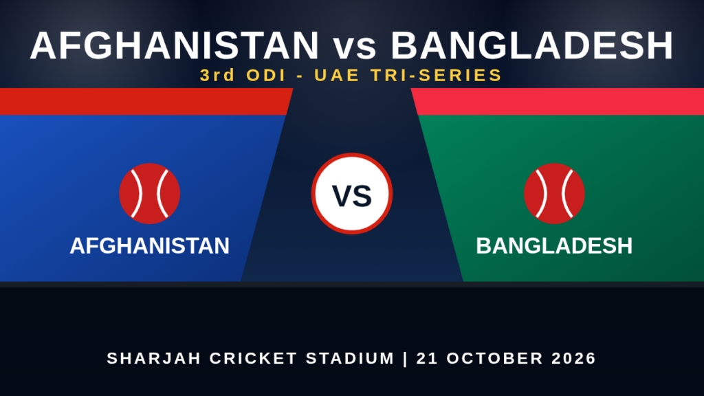 Afghanistan vs Bangladesh, 3rd ODI: Date, Time, Venue, Squads & Where to Watch