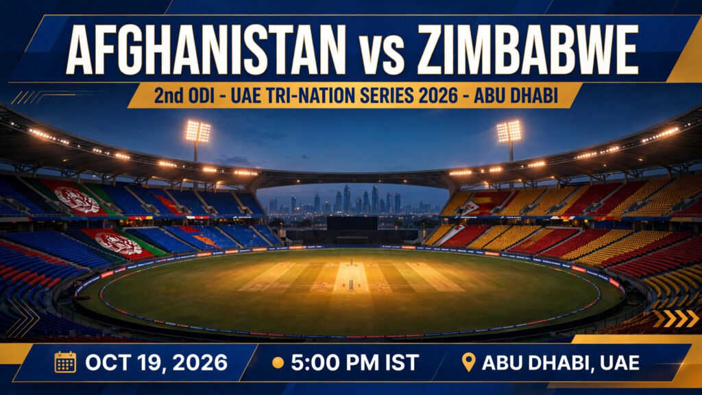 Afghanistan vs Zimbabwe, 2nd ODI 2026: Date, Time, Venue, Squads & Where to Watch