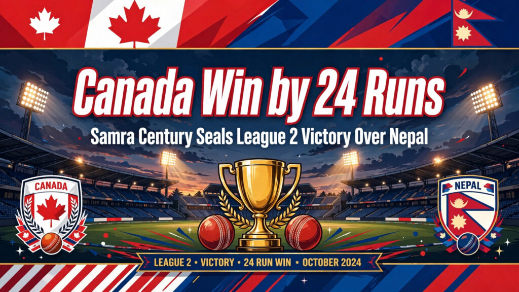 Canada vs Nepal, League 2 ODI: Samra Century Powers Canada to 24-Run Win