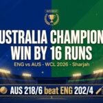 England Champions vs Australia Champions, WCL 2026: Australia Champions Win by 16 Runs in Sharjah Run-Fest