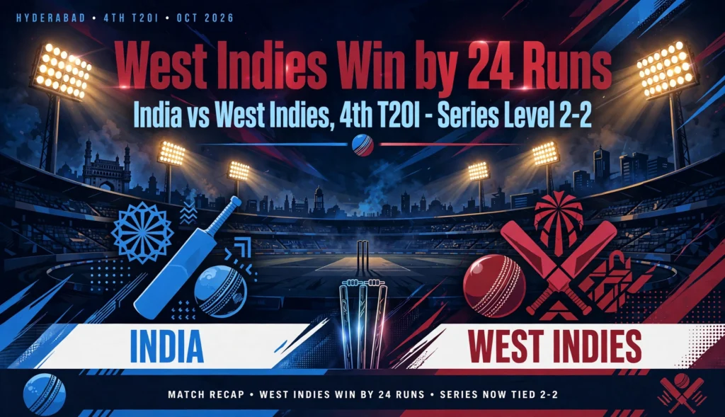 India vs West Indies, 4th T20I: Shai Hope's 102* Levels Series 2-2