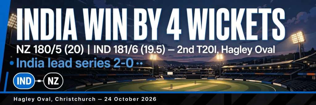 New Zealand vs India, 2nd T20I: Result, Scorecard, Key Performances & Highlights