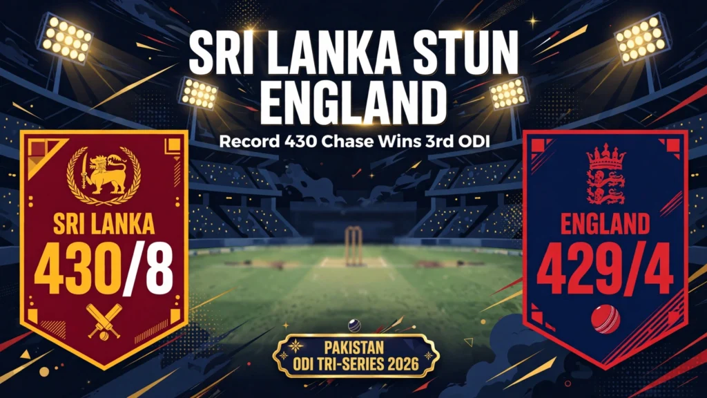 Sri Lanka vs England, 3rd ODI 2026: Sri Lanka's Record 430 Chase Stuns England