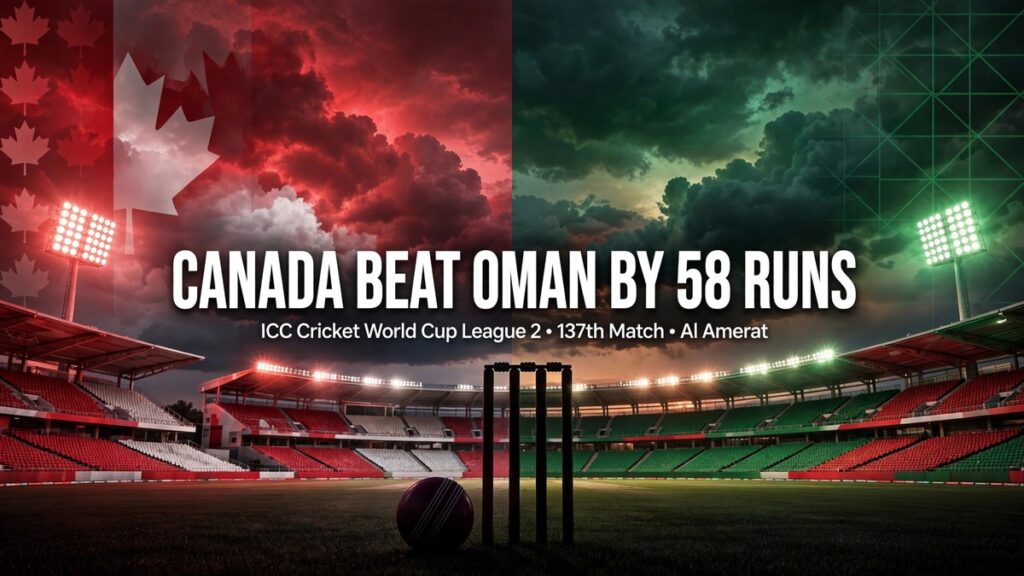 Oman vs Canada, 137th Match: Canada Beat Oman by 58 Runs